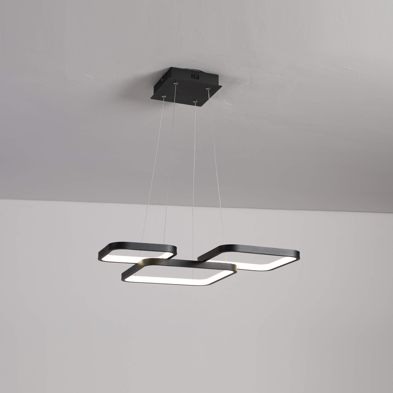 LED Chandelier with Three Rectangular Panels