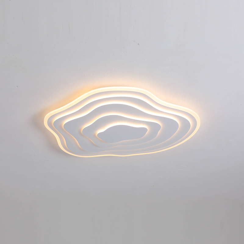Five cloud shape acrylic overlap together to combine to a led ceiling lamp