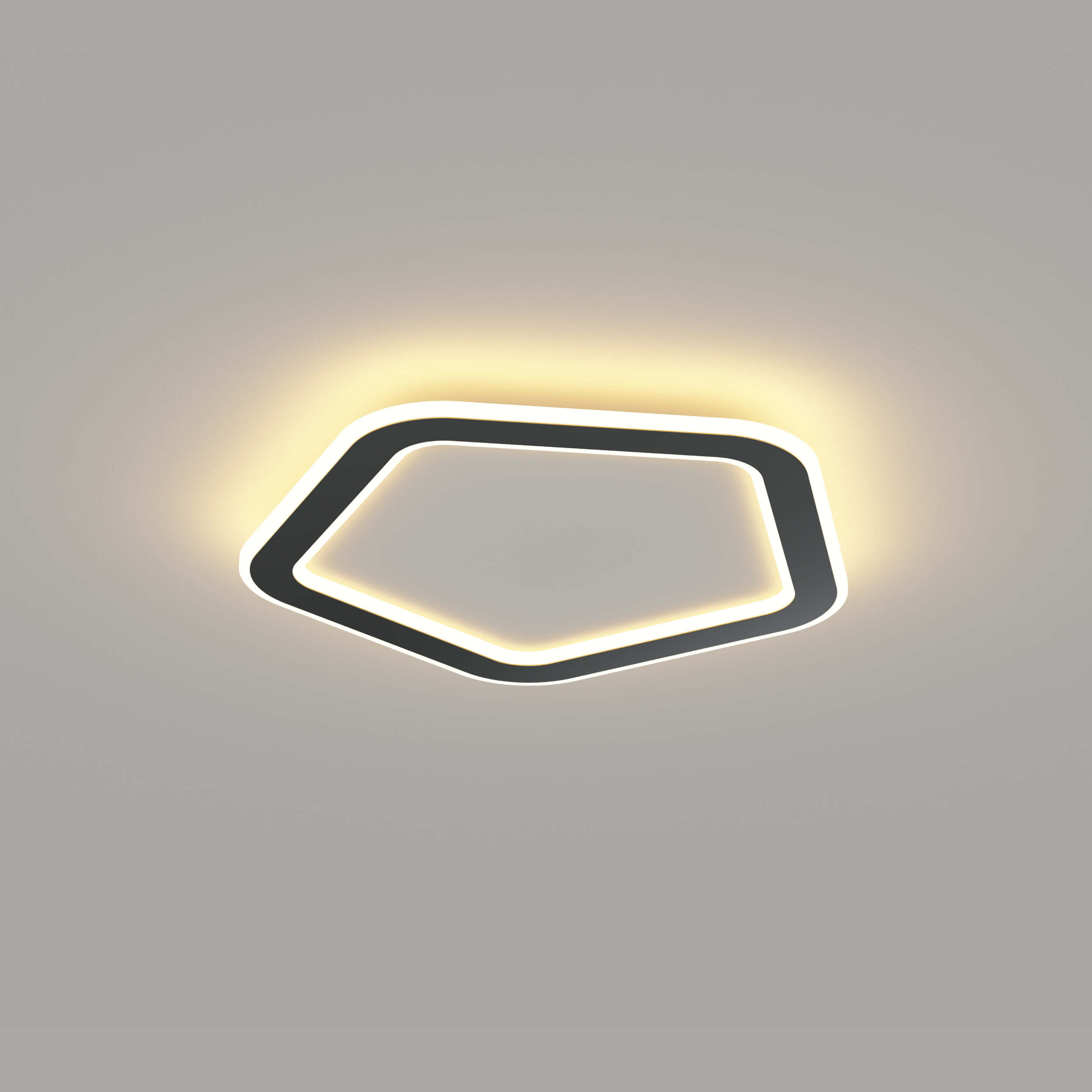 Pentagonal white linear acrylic led ceiling light