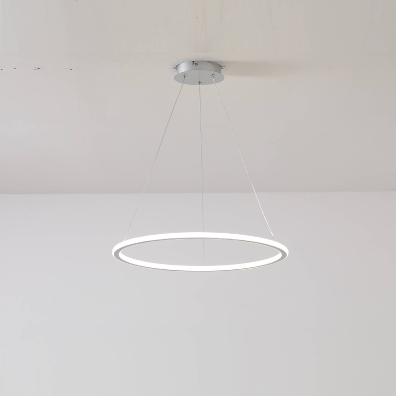 one rings white body led pendant light