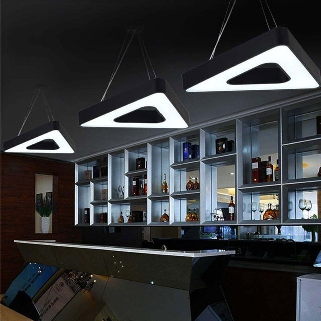 Black Triangular Suspended Ceiling Lamp