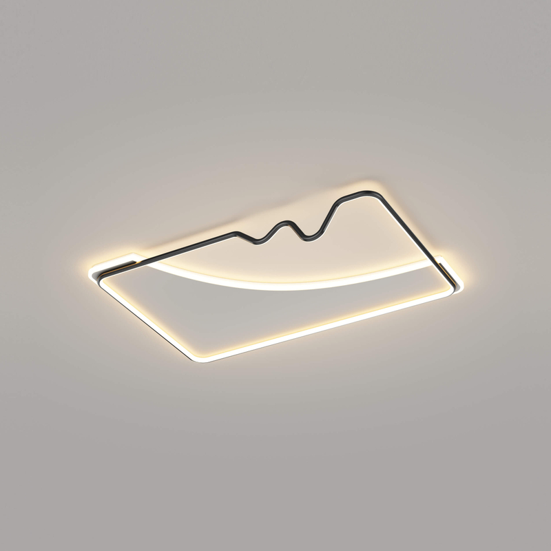 black linear rectangler led ceiling lamp