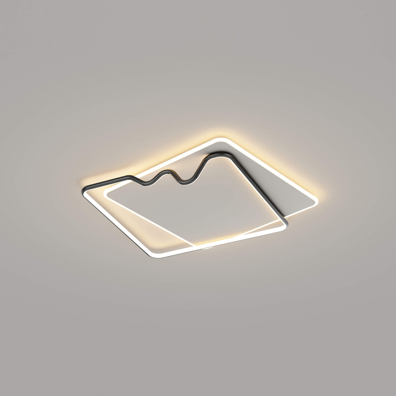 square shape black linear ceiling lamp
