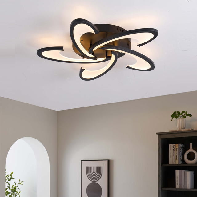flower shape led ceiling lamp installed in living room