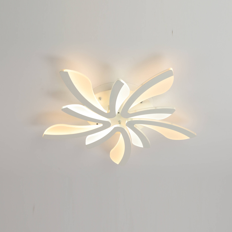 white curved blade shape led ceiling lamp for home decor lighting