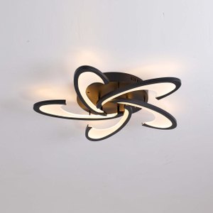 five curved blades black led ceiling lamp