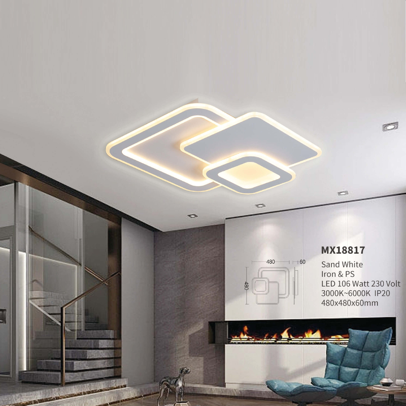 Sand white LED ceiling light for bedroom