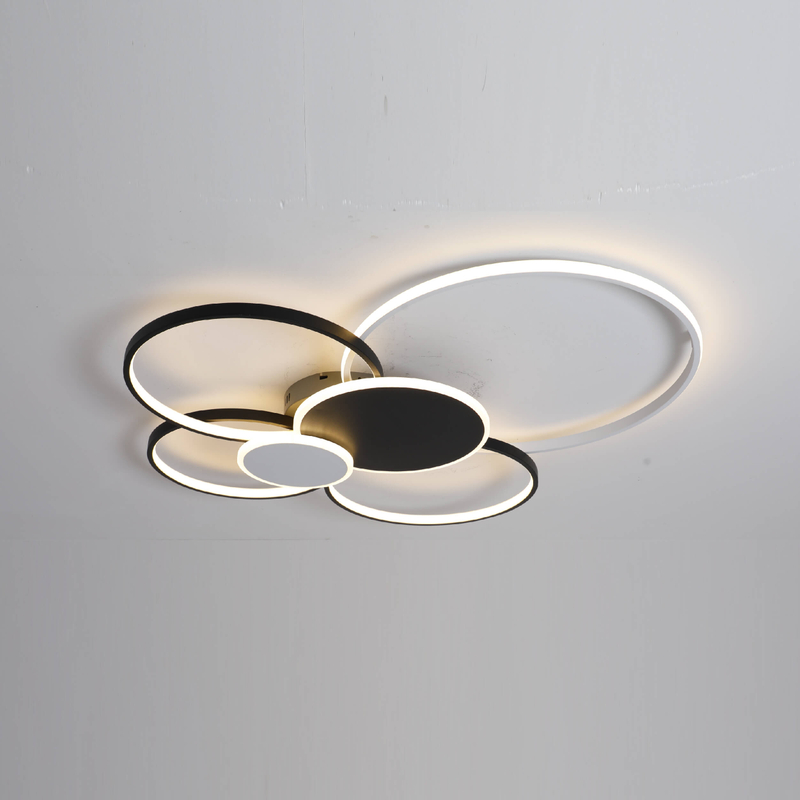 six round black and white led ceiling light