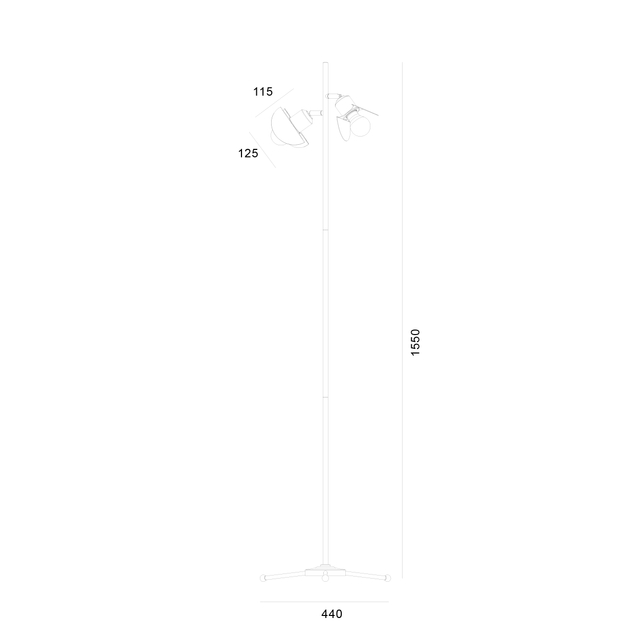 155cm e27 floor light size