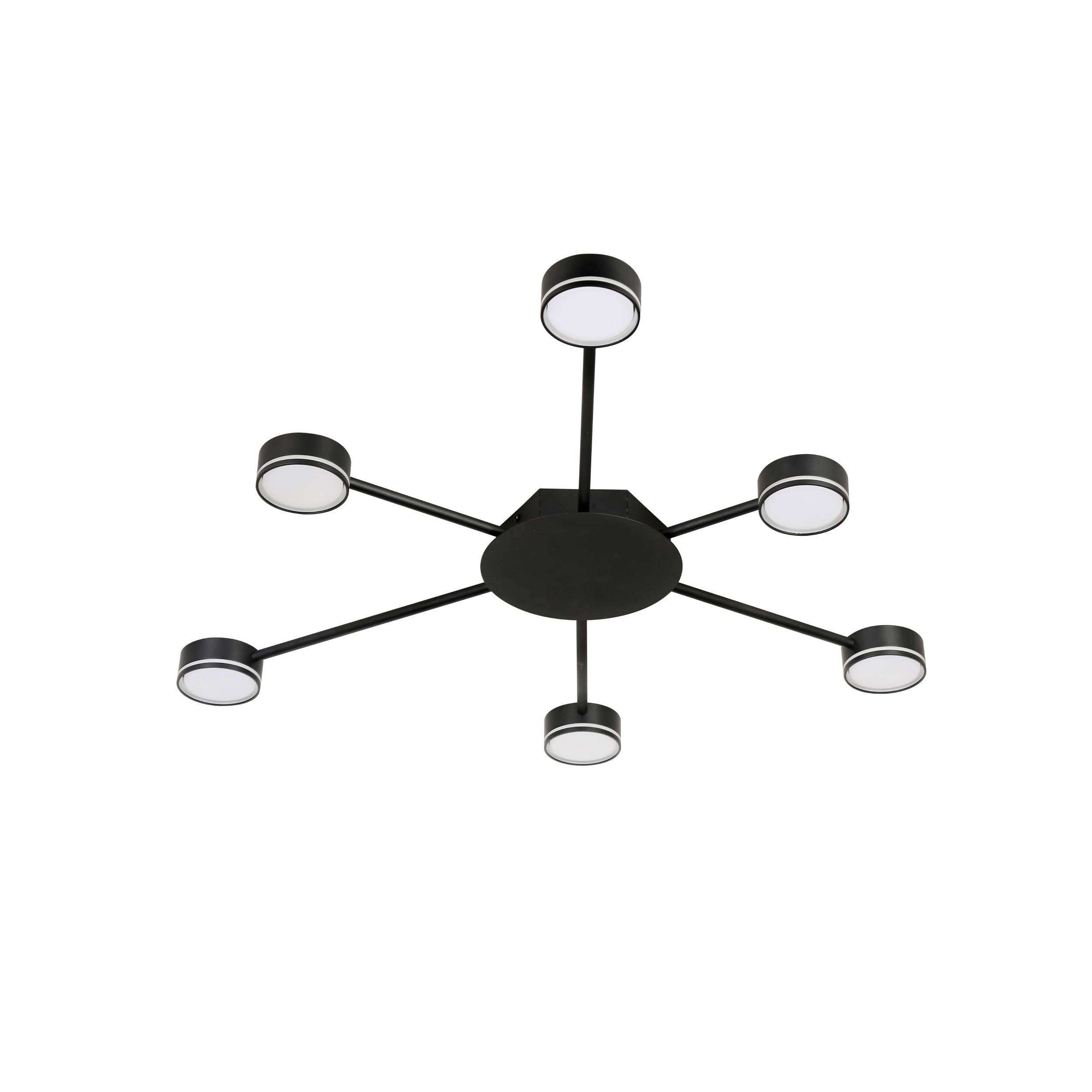 black six light heads gx53 sector ceiling light