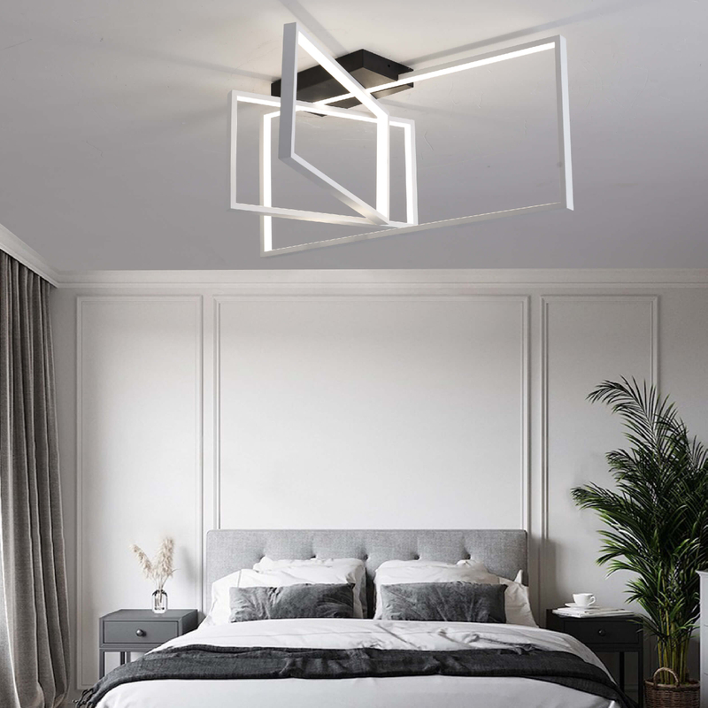 white and black base led ceiling light