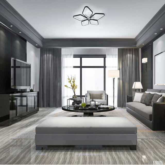  five rhombuses with rounded corners LED ceiling light for bedroom