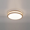 Contemporary Circular Ceiling Mounted Lamp with Sleek Wooden Slat Design