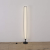 Tall, minimalist black floor lamp with a simple, elegant silhouette and energy-efficient LED lighting.