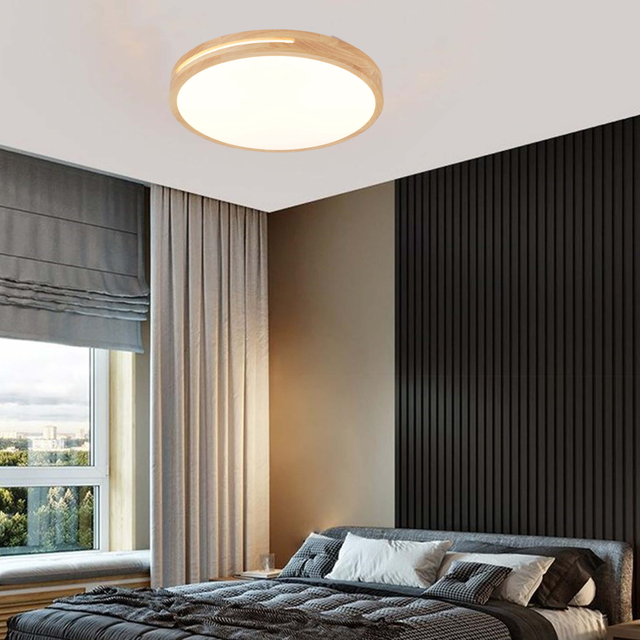 Indoor Lighting Wood LED Round Ceiling Light for Bedroom Ceiling