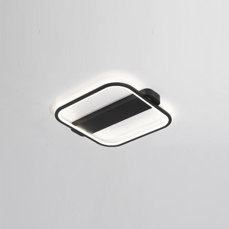 Black square led ceiling light