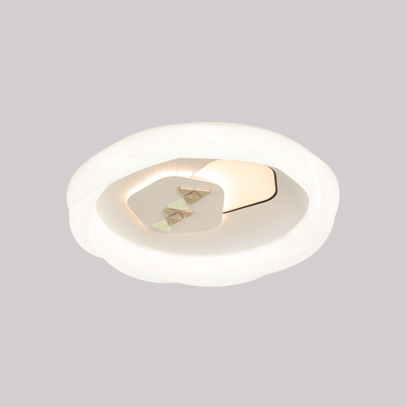 Minimalist Radiance: Streamlined Circular Ceiling Fixture with Tonal Panels