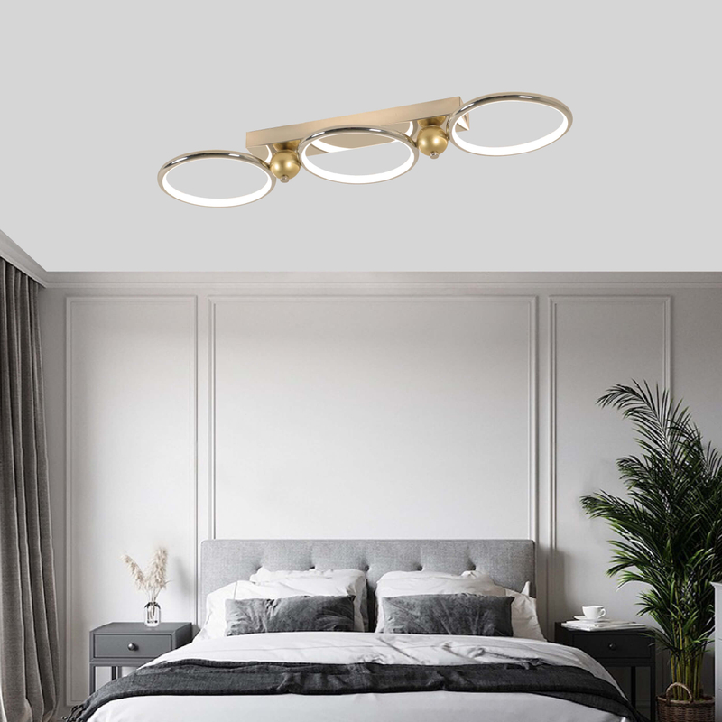three rings metal led ceiling light