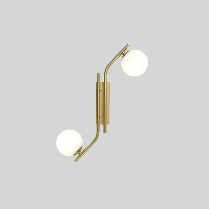 Elegant Brass Wall Sconce with Dual Bulbs