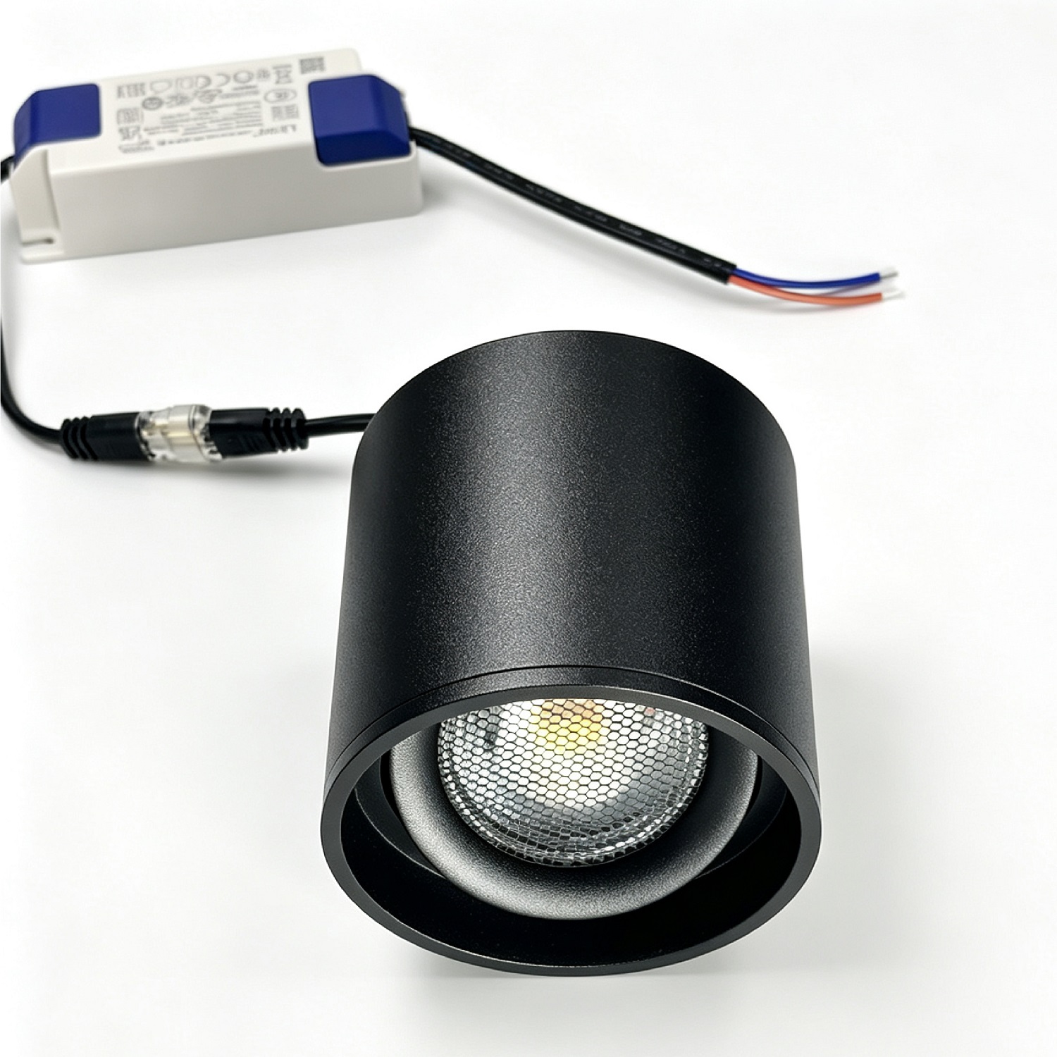 Round surface install COB LED downlight no cutout ceiling lamp for hotel office home use